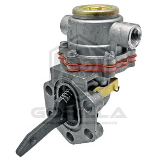 Membran-Förderpumpe | 5 Bohrungen | Lochabstand senkrecht = 25/37 mm | Lochabstand waagerecht = 45 mm | Flansch bis Ende Hebel = 52 mm