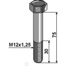 Hexagon bolt with metric fine thread - M12x1,25X75 - 8.8