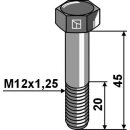 Sechskantschraube mit Feingewinde - M12x1,25X45 - 12.9