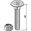 Flachrundschraube M10x1,5x45 mit Selbstsichernder Mutter