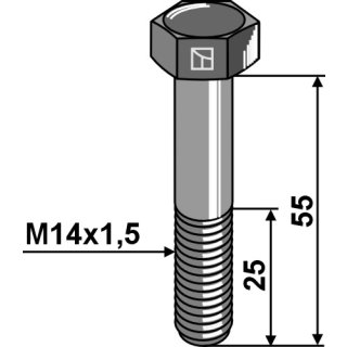 Sechskantschraube mit Feingewinde - M14x1,5x55 - 12.9