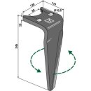 Tine for rotary harrows, left