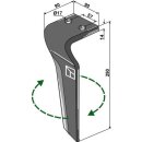 Tine for rotary harrows, right