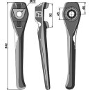 Tine for rotary harrows, left
