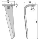 Tine for rotary harrows, left
