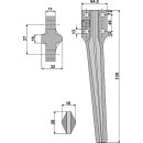 Tine for rotary harrows, left
