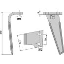 Tine for rotary harrows, left