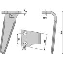 Tine for rotary harrows, right