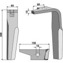 Tine for rotary harrows, right