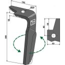 Tine for rotary harrows, left