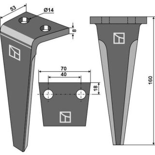 Tine for rotary harrows