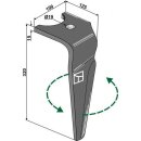 Tine for rotary harrows, left