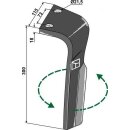 Tine for rotary harrows, left