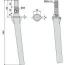 Tine for rotary harrows