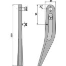 Tine for rotary harrows