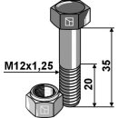 Sechskantschraube M12x1,25x35 mit Sicherungsmutter