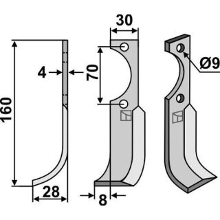Fräsmesser, links