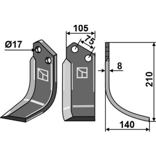 Fräsmesser, rechts