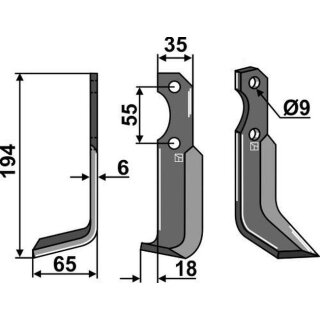 Fräsmesser, links