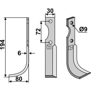 Fräsmesser, links
