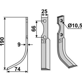 Fräsmesser, links