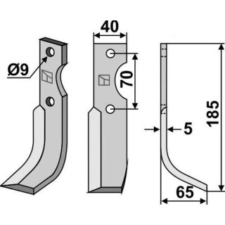 Fräsmesser, rechts