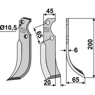 Fräsmesser, rechts