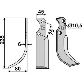 Fräsmesser, links