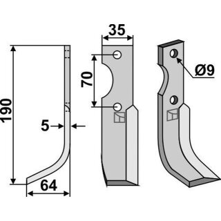 Fräsmesser, links