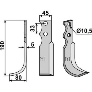 Fräsmesser, links
