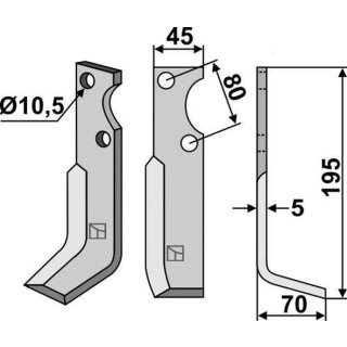 Fräsmesser, rechts