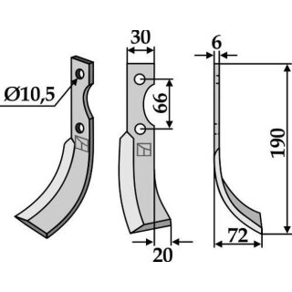 Fräsmesser, rechts