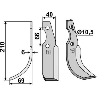 Fräsmesser, links