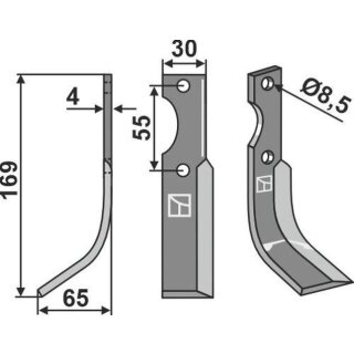 Fräsmesser, links