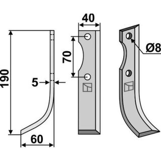 Fräsmesser, links