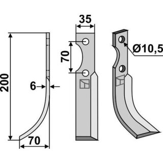 Fräsmesser, links