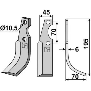 Fräsmesser, rechts