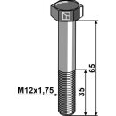 Sechskantschraube M12x1,75x65 ohne Mutter
