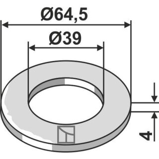 Scheibe Ø64,5x4xØ39