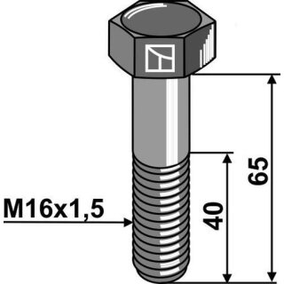 Sechskantschraube mit Feingewinde - M16x1,5X65 - 12.9