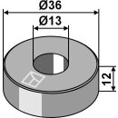 Distanzbuchse Ø36x12xØ13