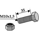 Sechskantschraube M10x1,5x35 mit Sicherungsmutter