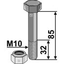 Hexagon bolt M10x1,5x85 with self-locking nut