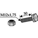 Hexagon Bolt M12x1,75x30  with self-locking nut