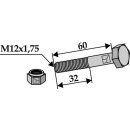 Hexagon Bolt M12x1,75x60 with self-locking nut