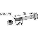 Sechskantschraube M12x1,75x70 mit Sicherungsmutter