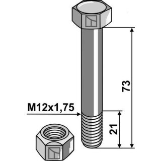 Bolt with self-locking nut - 10.9