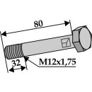 Hexagon Bolt M12x1,75x80 with self-locking nut