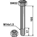Schraube mit Quetschmutter M 14 x 1,5 - 10.9