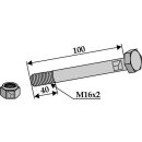 Sechskantschraube M16x2x100 mit Sicherungsmutter